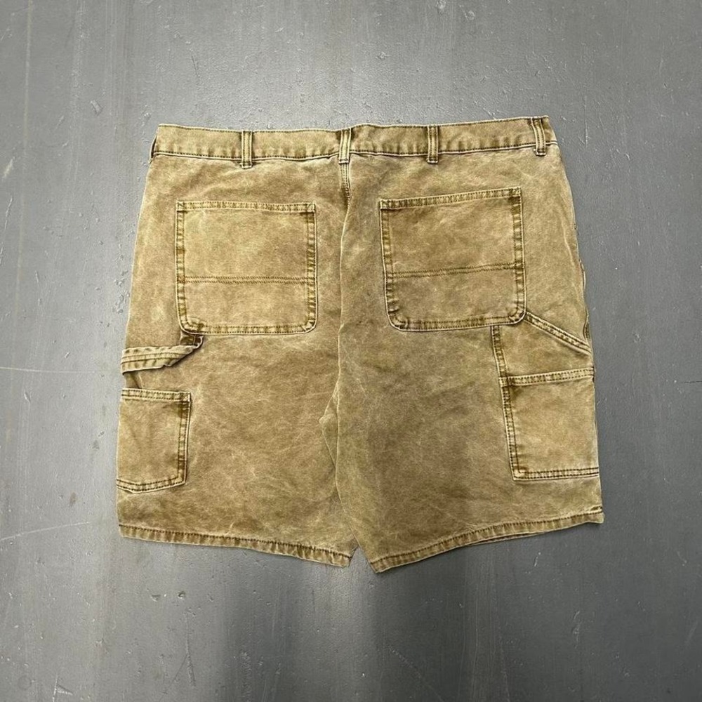 Y2K olive green baggy carpenter shorts jorts Size 40
